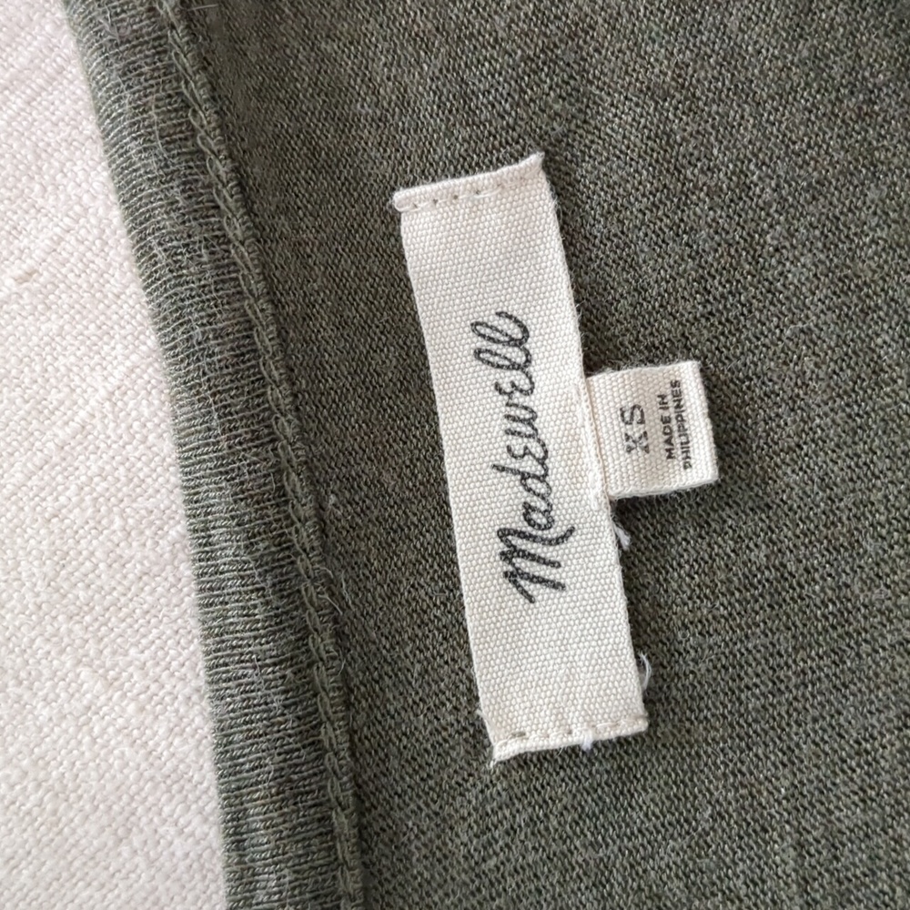Madewell Highland Olive Green Relaxed Tee Shirt Midi Dress Women's Size XS - Picture 5 of 10